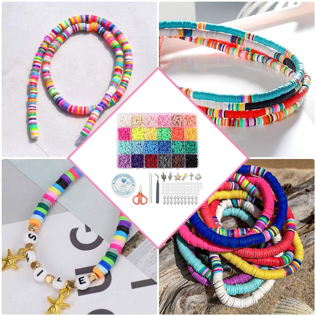 25 Strands 8300pc Clay Beads for Bracelets Making 25 Strings Including 100  Smiley Face Beads 200 Alphabet Bracelet Beads 6mm Flat Beads