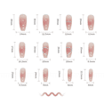 thumbnail image 5 of 24 piezas de puntadas de amor de color rosa, hielo y diamantes translúcidos, uñas con diamantes brillantes a presión, hermosas uñas cortas, pegamento para uñas, placas de uñas con forma de ballet feme, 5 of 5