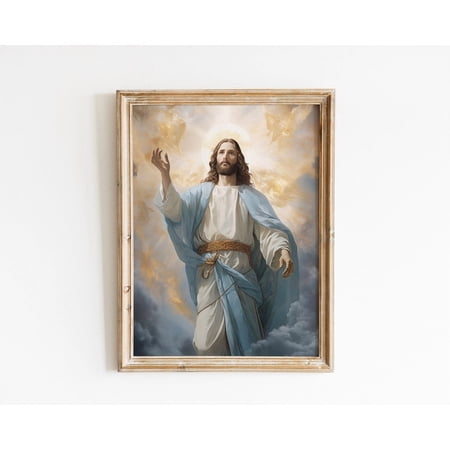 Jesus Christian Wall Art For Farmhouse And Modern Homes Christ Portrait Inspirational Religious Decor Unframed Paper Print