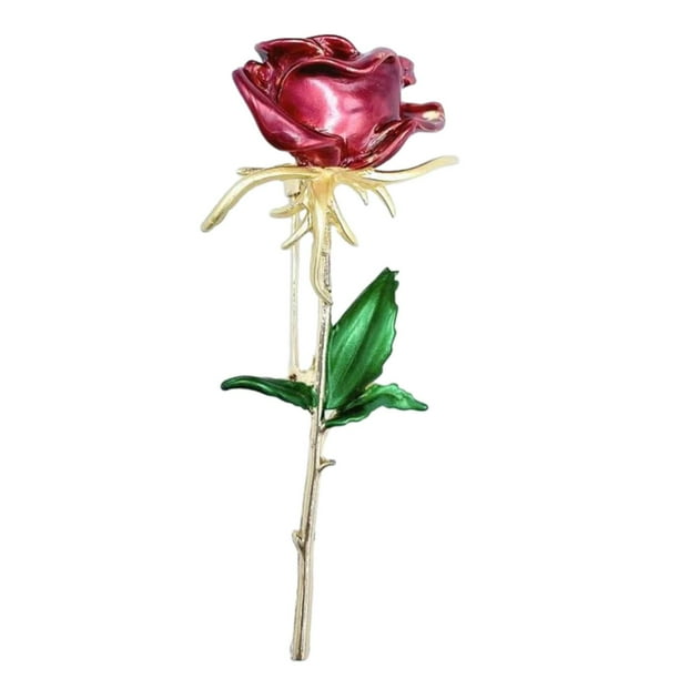 Broche de flor rosa, regalo de San Valentín, accesorios de disfraz, broche, insignia para Rosa rojo
