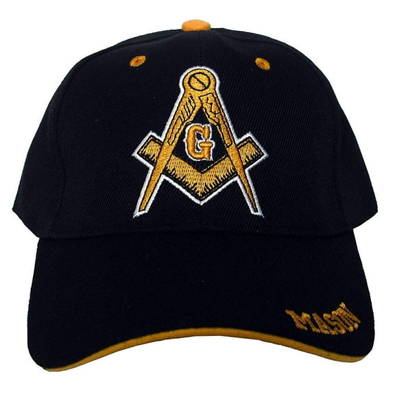 Black Duck Brand Freemason 3D Embroidered Adjustable Baseball Hat/Cap (1 Hat)