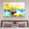 thumbnail image 4 of Un grupo de barcos de vela amarrados en el mar en calma al atardecer, póster en lienzo, decoración de dormitorio, paisaje deportivo, decoración de oficina, regalo, estilo marco, 20 x 30 cm, 4 of 8