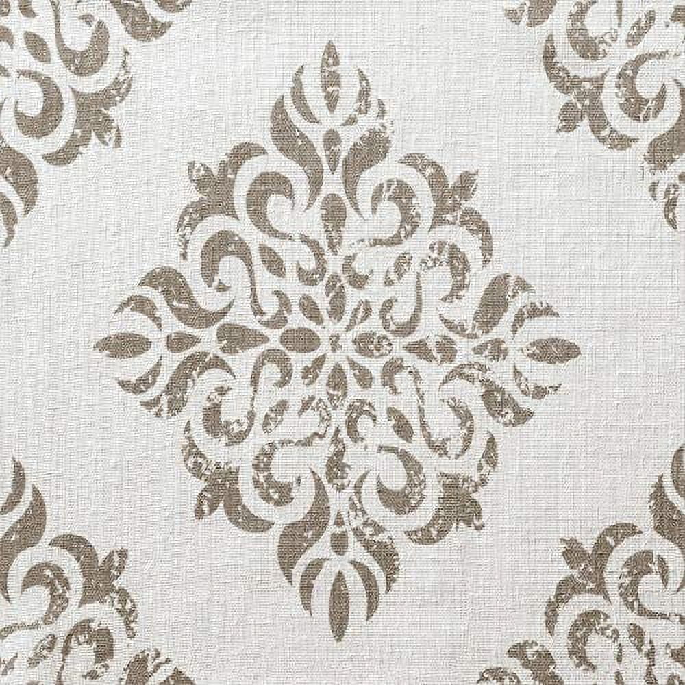Exclusive Home Curtains Nagano Medallion Belgian Linen Rod Pocket Curtain Panel Pair, 54x84, Taupe