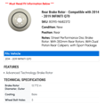thumbnail image 2 of Rear Brake Rotor - Compatible with 2014 - 2019 INFINITI Q70 - Raybestos, 2 of 2
