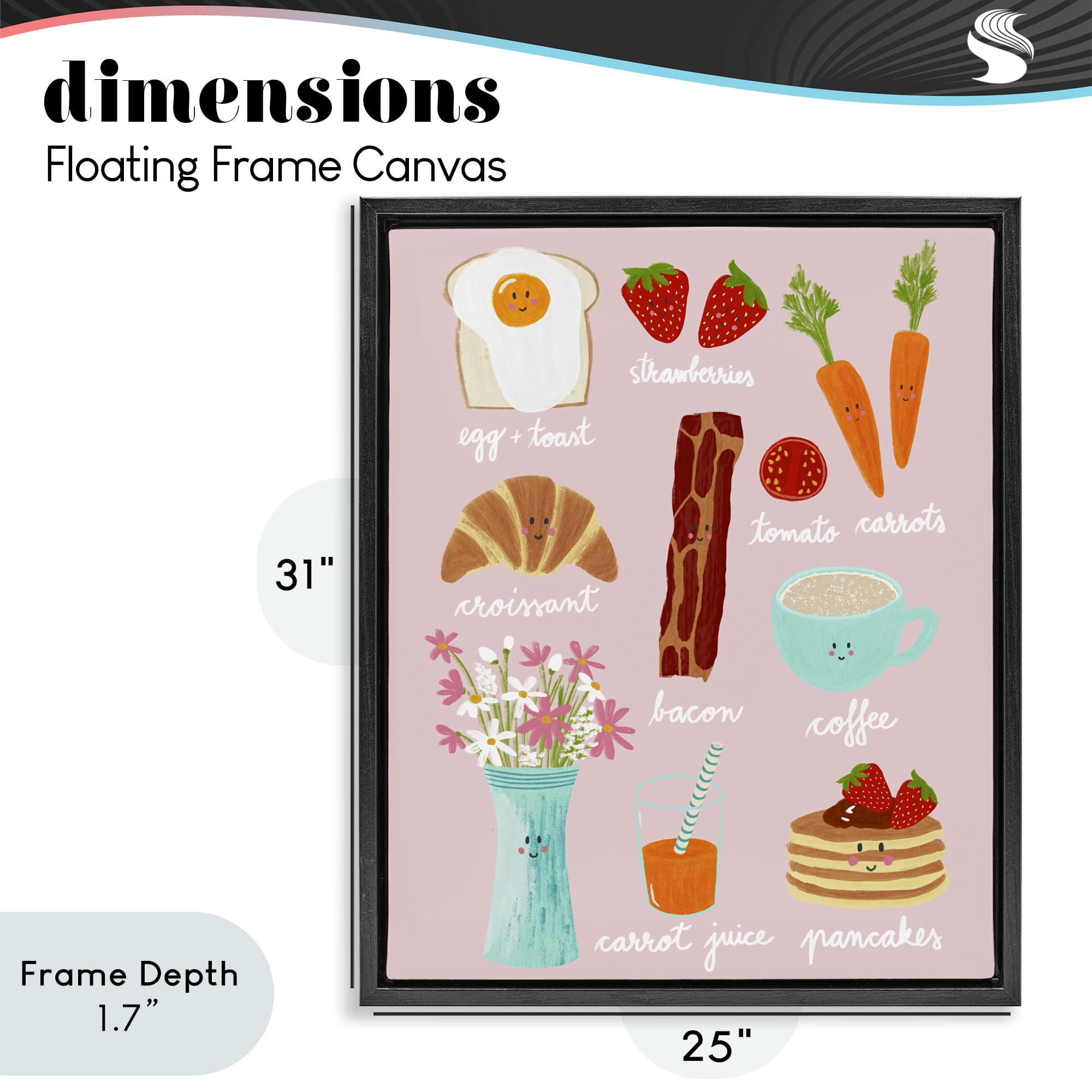 Stupell Industries Lush Summer Breakfast Black Framed Floater Canvas Wall Art, design by Metka Hiti