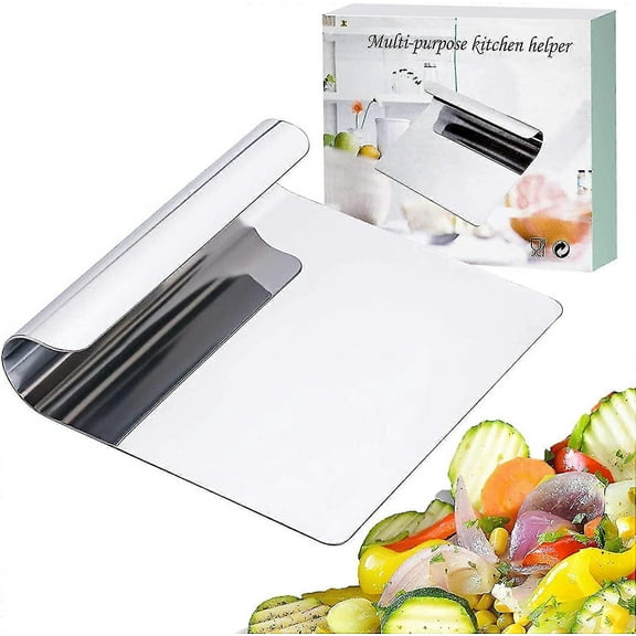 Vegetable Scoop Dough Spatula, Stainless Steel Dough Cutter Dough Scraper Kitchen Spatula