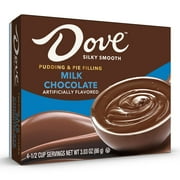 Dove Milk Chocolate Instant Pudding Mix and Pie Filling, Fat-Free, 4 Servings, 3.03 oz Cardboard Box