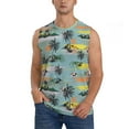 thumbnail image 2 of Fotbe Men's Hawaiian Style Print Men's Sleeveless Muscle Tank Tops Casual T-Shirts for Gym Workout Beach-Small, 2 of 8