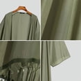 thumbnail image 5 of Men's 3/4 Sleeve Solid Color Cardigan Cloak Summer Holiday Casual Thin Midi Kimonos, 5 of 6