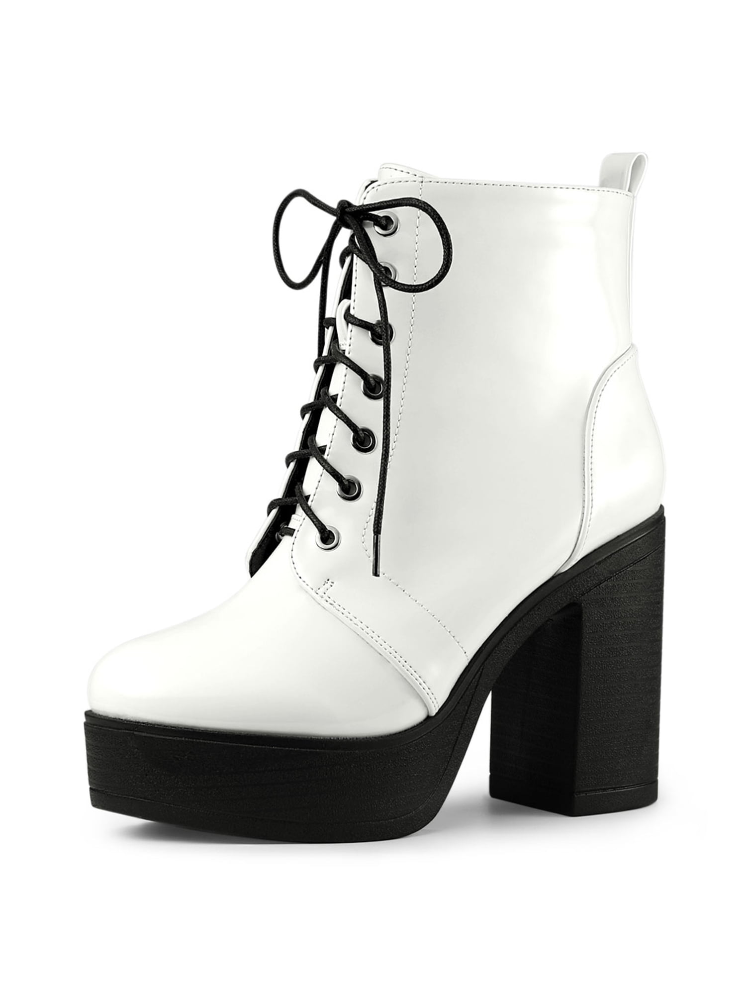 chunky heel platform combat boots