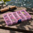 thumbnail image 4 of Plastic Storage Box, Pink Transparent 15-Grid, 1 Pack Portable Divider Container, Organizer for Small Jewelry Beads Hardware Crafts Sewing Supplies Pills Tiny Accessories Home Office Desktop Use, 4 of 5
