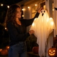 thumbnail image 4 of SLYNSHome Light Up Hanging Ghost Ornament, White Gauze Glowing Ghost Decor, Spooky Hanging Prop For Front Door Yard Porch Indoor Outdoor Halloween Holiday Party Decoration, 4 of 4