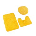 thumbnail image 1 of Bewildely Juego de alfombrillas de baño suaves, 3 pack/lote, cómodas y antideslizantes, alfombrilla de baño contorneada en forma de U Juegos de accesorios de baño Amarillo, 1 of 6