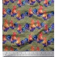 thumbnail image 1 of Soimoi Cotton Voile Fabric Text & Hen Bird Fabric Prints By Yard 56 Inch Wide, 1 of 1