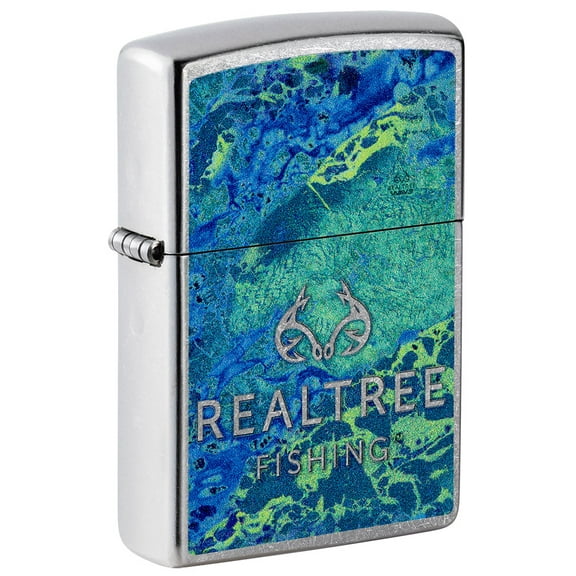 Zippo Realtree Wav3 Design Street Chrome Pocket Lighter