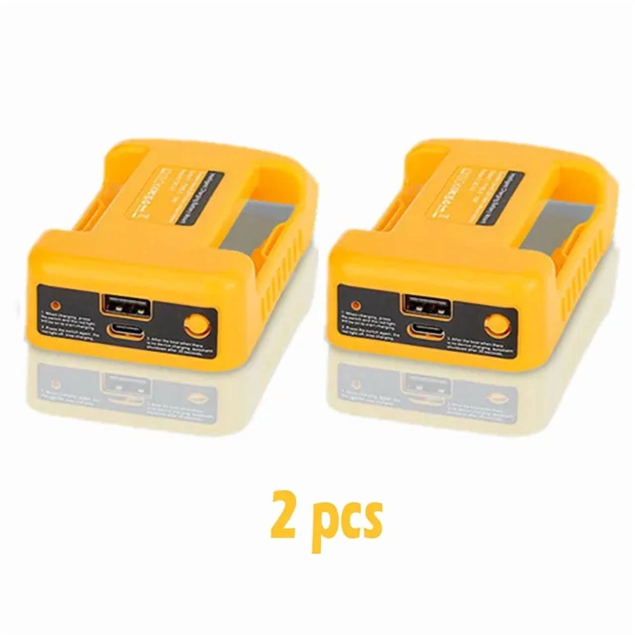 1/2pcs USB Charger Adapter for Dewalt 18V 20V Li-ion Battery Portable Type-C Port Fast Charging Battery Storage Rack Holder Case