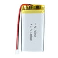 thumbnail image 1 of YDL 3.7V 1300mAh Battery 703060 Lithium Polymer Ion Rechargeable Li-ion Li-Po Battery with 2P PH 2.0mm Pitch Connector, 1 of 5
