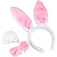 thumbnail image 1 of Bunny Rabbit Costume Set,Ears Headband Bow Ties Tail Set,Halloween Costume Assesories(Pink), 1 of 5