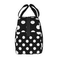 thumbnail image 3 of Ratiio Black and White Polka Dot Print Lunch Bag Lunch Box Insulated Lunch Bag Adult Lunch Box for Men and Women, 3 of 7