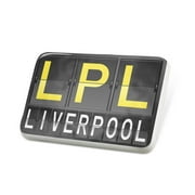 Porcelein Pin LPL Airport Code for Liverpool Lapel Badge  NEONBLOND