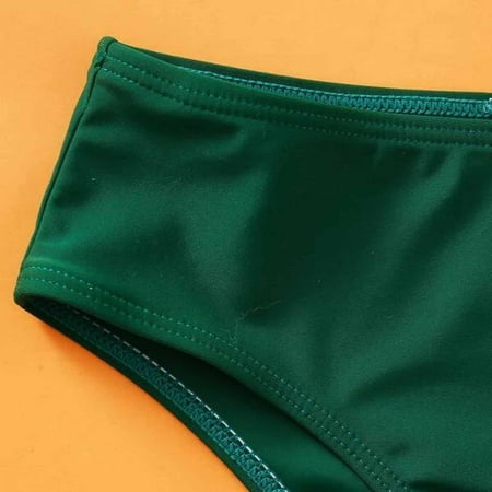 

Cathalem Girls Bikinis Size 10 12 Baby Girl Leaves Print Swimwear Solid Color 2PCS Summer Bikini Swimsuit Girls Swimsuits Swimwear Green 11-12 Years