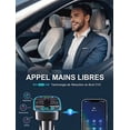 thumbnail image 3 of Transmisor de audio Bluetooth para coche, transmisor FM Bluetooth 5.0, reproductor de música MP3 inalámbrico, llamadas manos libres, dos puertos USB (5 V/2,4 A y 1 A), cargador para coche, compatible, 3 of 5
