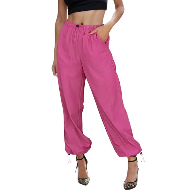 Gibobby Pantalones para mujer para el frío Pantalones para mujer 2023, mallas informales de verano, pantalones cortos elásticos ligeros de cintura alta con bolsillos(Rosa,XG)