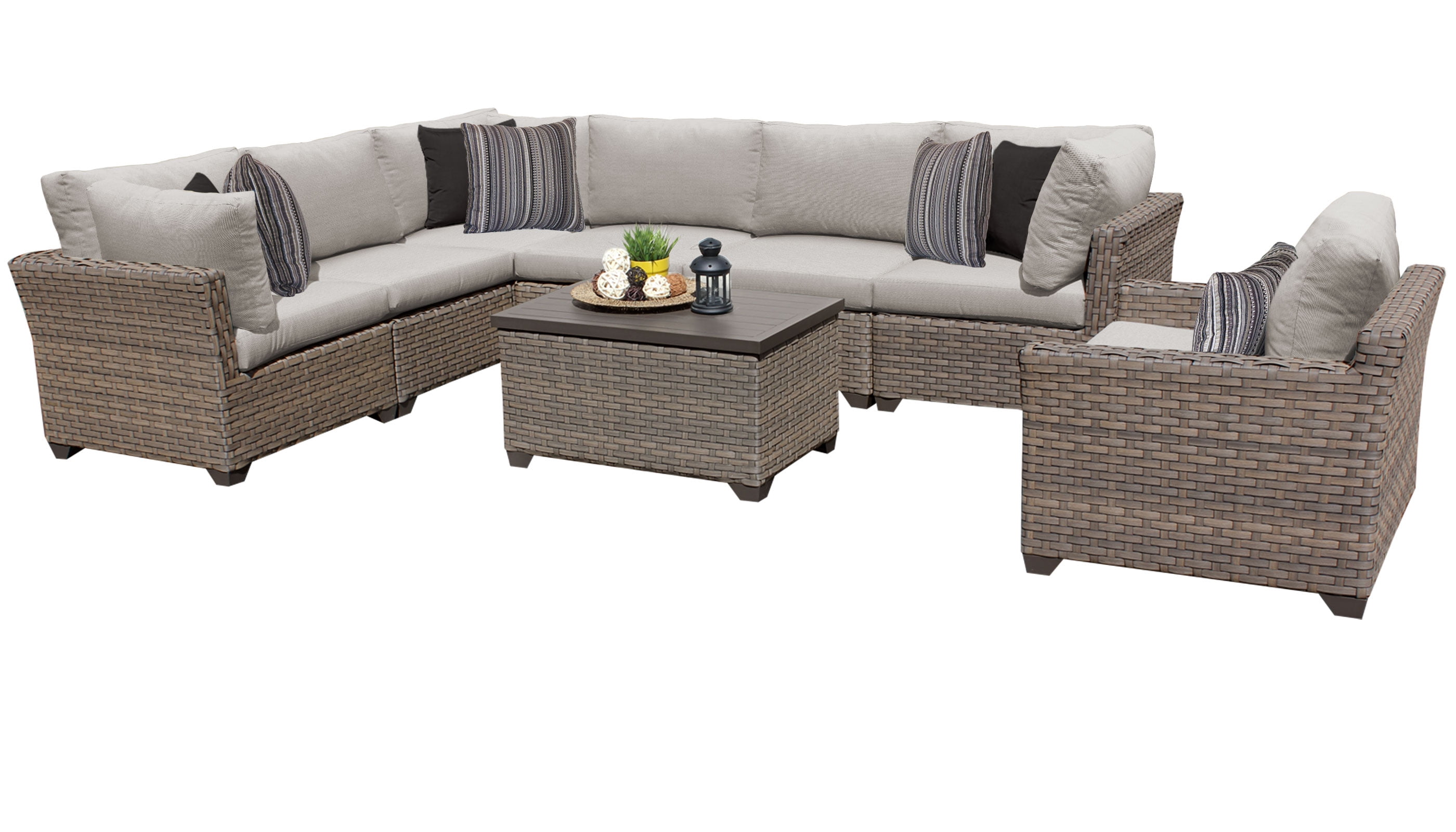 Monterey 8 Piece Outdoor Wicker Patio Furniture Set 08b