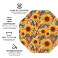 thumbnail image 3 of Rateoe Diamond Bohemian Sunflower Drawing Drink Coasters Set of 4 Leather Coasters Spill Protection for Table Desk,Durable and Non Slip Leather Coaster ,4 Inches Drink Mats-Octagon, 3 of 6