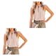 thumbnail image 1 of Blusa Sin mangas Qarigey Camisa informal con Cuello de corbata Blanco S, 1 of 1