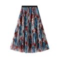 thumbnail image 2 of TRKIYQC Falda Midi de Tul para Mujer, Falda Plisada Reversible con Estampado Tie-dye de Cintura Alta Elástica TRKIYQC moda, 2 of 8
