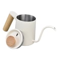 thumbnail image 4 of Cafetera de goteo con mango de acero inoxidable, boquilla de cuello de cisne largo, tetera de goteo, cafetera, tetera, color blanco mate, 350 ml, 4 of 14