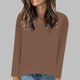 thumbnail image 1 of Suéter de cuello en V para mujer, jersey de manga larga de color liso con cuello en V, suéter informal de moda, top de poliéster para mujer, 1 of 6