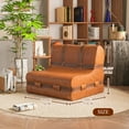 thumbnail image 5 of Rounuo Retro Bean Bag Chair with Western Cowboy Belt, Accent Chair Floor Sofa Mid Century Chaise Lounge Chair Floor Couch for Adults Modern Couch for Living Room Indoor Spaces, Micro Fabric, 5 of 6