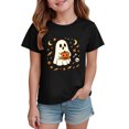 thumbnail image 6 of PEASKJP Halloween Shirts Kids Toddler Ghost Graphic Tee Spooky Season Fall Clothes (Black,3-4 Years), 6 of 7