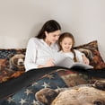 thumbnail image 5 of Feelyou 3D Brown Bear Full Size Comforter Sets, Farmhouse Autumn Leaves Bedding Sets, 3pcs, 5 of 8