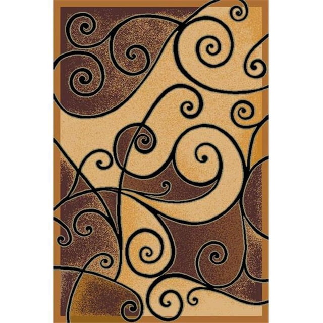 4 x 6 Gallery Machine Carved Area Rug - Black & Berber