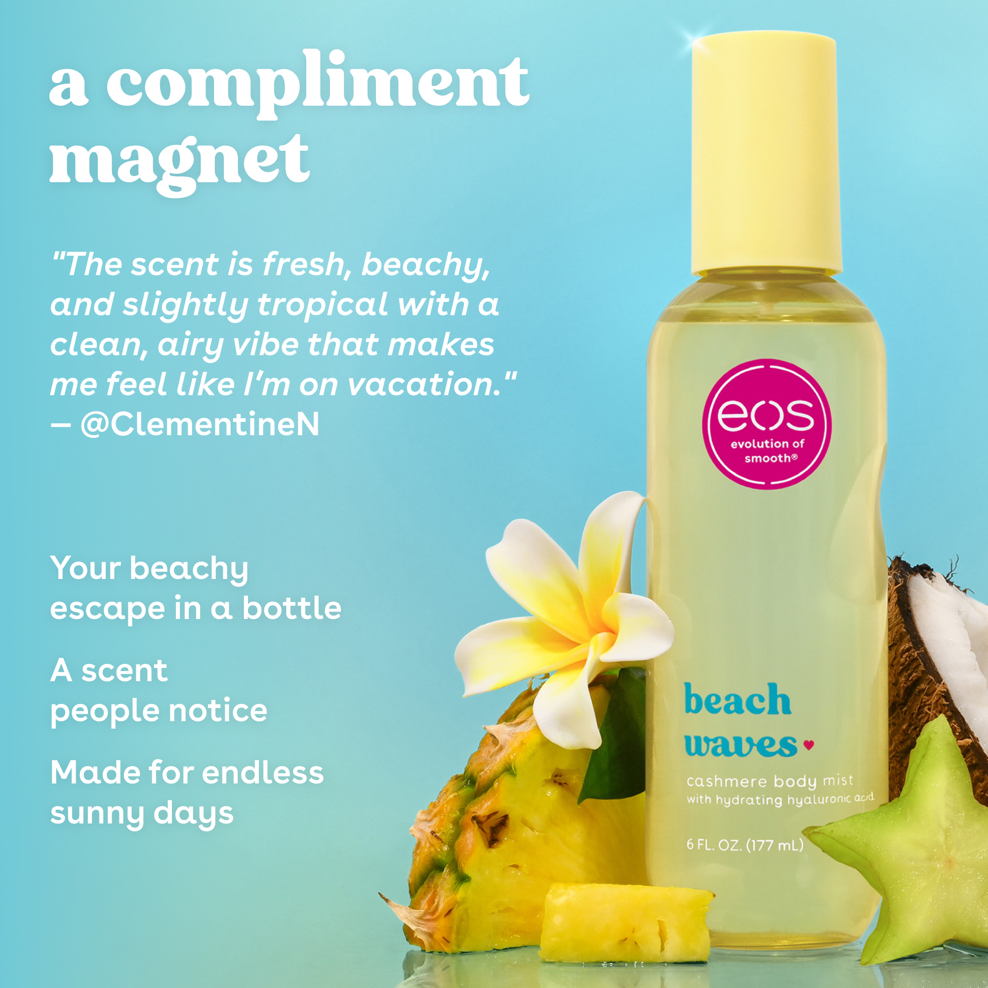 eos Cashmere Body Mist Beach Waves, 6 fl oz photo 2