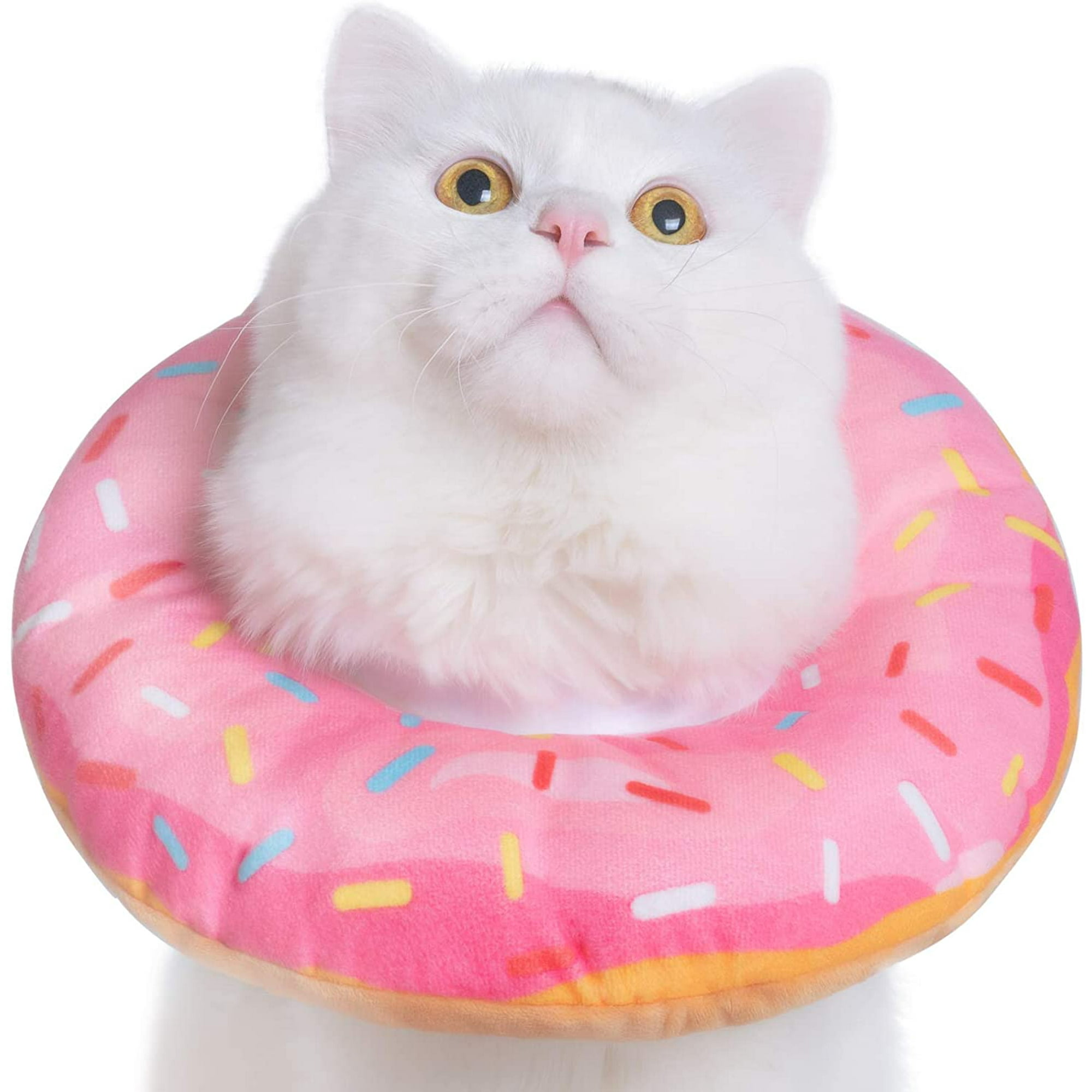 Adjustable Donut Cat Recovery Collar Soft Cone for Cat Elizabethan Collar After Surgery Pink L Walmart