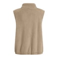 thumbnail image 4 of Lutiedan Fuzzy Flannel Vest for Women Cozy Sleeveless Fleece Zip Up Outerwear Vest Casual Stand Collar Winter Jackets S-XXL, 4 of 8