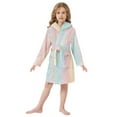 thumbnail image 6 of FORMRS Niños Bathrobe Unisex Hooded Robe Soft Plush Pajamas Sleepwear, Size 7-9T, Wavy Striped, 6 of 7