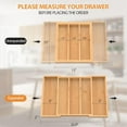 thumbnail image 2 of Bamboo Expandable Kitchen Drawer Organizer, 13" to 23" Adjustable Utensils and Cutlery Tray, Wood Drawer Organizer for Silverware Flatware, 2 of 3