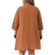 thumbnail image 3 of Cárdigan de mujer plus size Agnes Orinda, con mangas de murciélago 3/4, de poliéster, cárdigan casual 2X naranja, 3 of 6