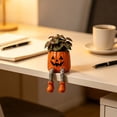 thumbnail image 4 of Clearance! Whimsical Halloween Hanging Legs Planter, Pumpkin, 4 of 8