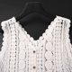thumbnail image 5 of Top de crochet con flecos, transparente, calado, sin mangas, con botones en la parte delantera, camiseta sin mangas y chaleco de verano para mujer, atuendo bohemio para vacaciones en la playa, 5 of 5