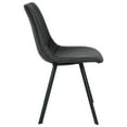 thumbnail image 5 of LeisureMod Markley Modern Leather Dining Chair With Metal Legs Set of 2 in Charcoal Black, 5 of 6