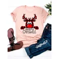 thumbnail image 1 of Camiseta con estampado para mujer, ropa bonita, Top de moda de Año Nuevo, Camisetas Básicas de manga corta con gráfico de Navidad, 1 of 5