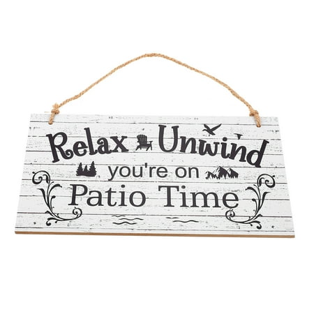 

Wooden Hang Tag Decor Emblems Patio Time Sign Board Decorative Wall Plates Decorator