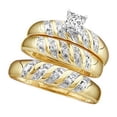 thumbnail image 2 of Classic Trio Married Rings 1 Carat Princess Cut Diamond on Gold, 2 of 2