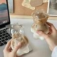 thumbnail image 4 of 2pcs Bear Cup Online Celebrity Restaurant Coffee Cup Cute Cartoon Glass Water Cup with Straw Family Set, 4 of 10